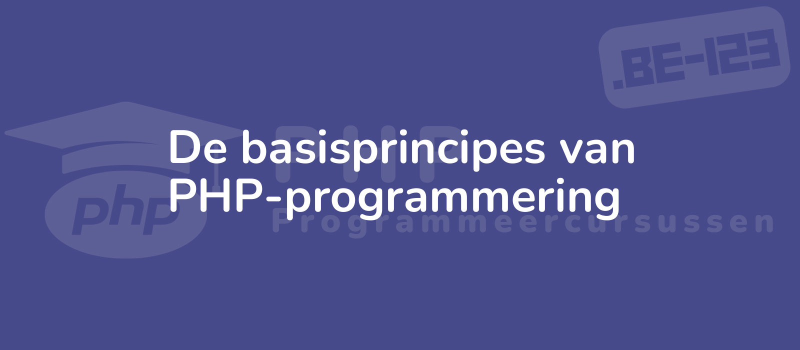 clean and modern image of a programmer coding in php with a blue background representing the fundamentals of php programming